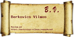 Berkovics Vilmos névjegykártya
